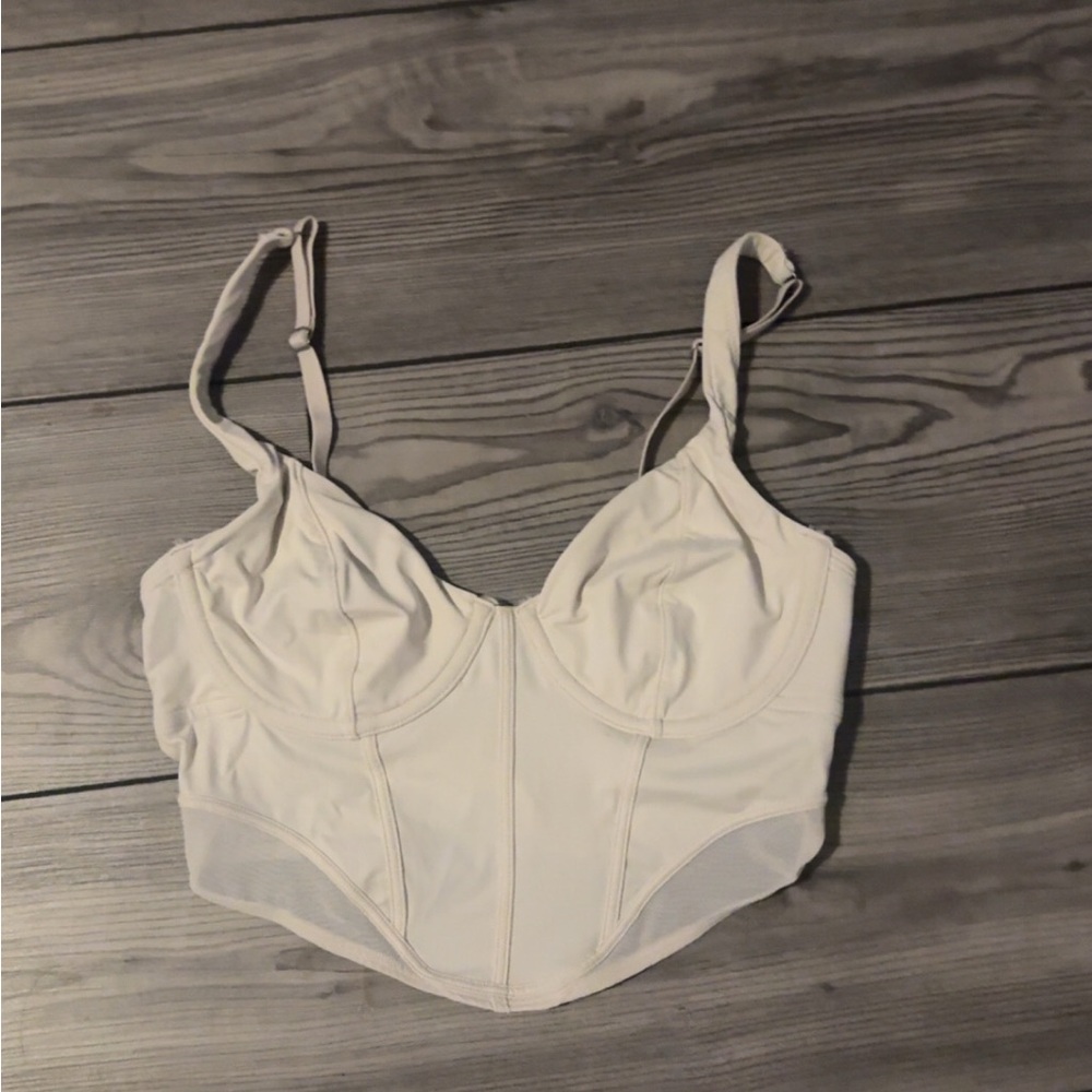 Hollister Gilly Hicks silky white corset top